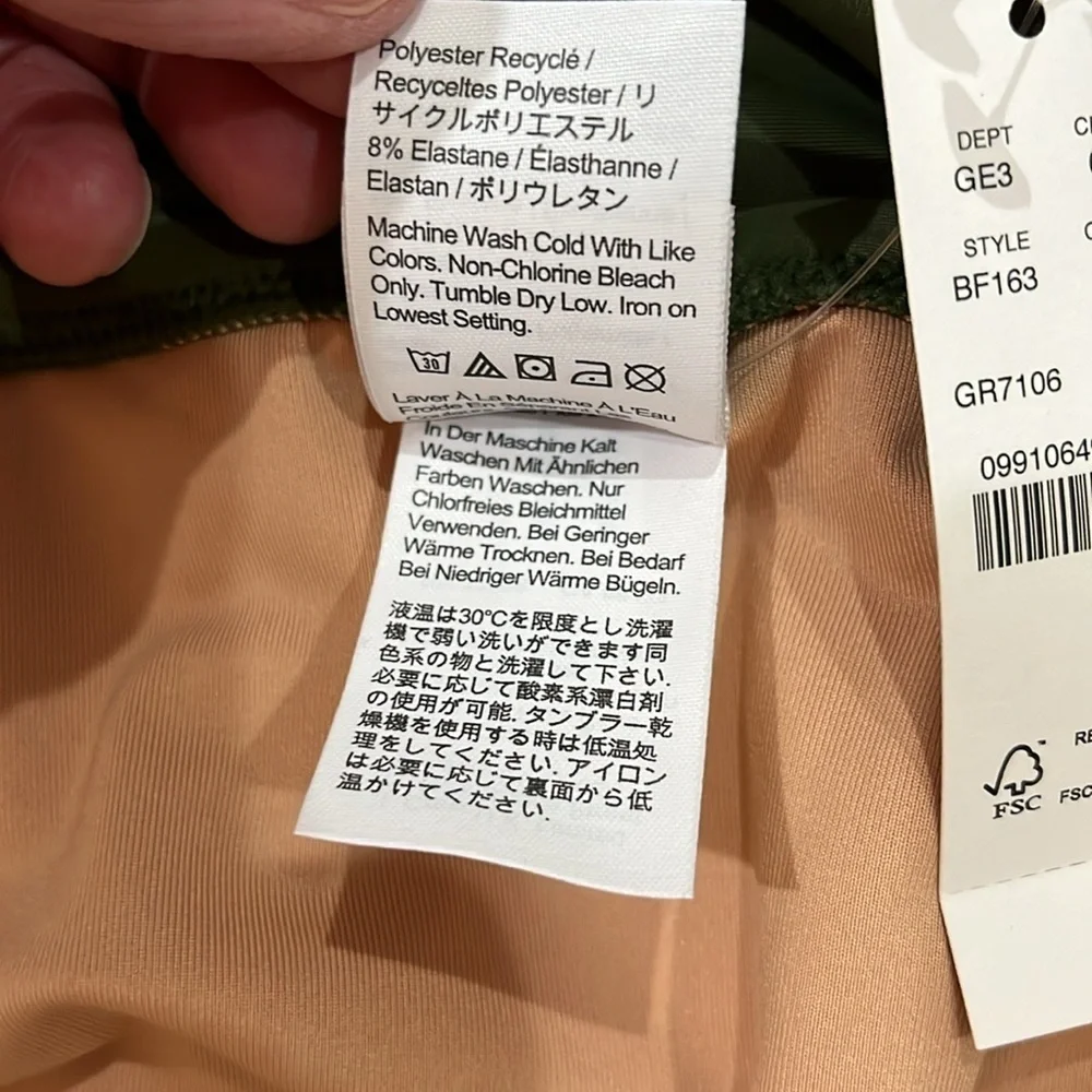 J.Crew Plunge V-Neck One-Piece Swimsuit Safari Green Size 24 NWT